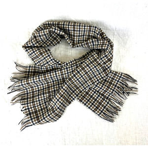 Pendleton Wool Scarf Brown Black Plaid 48"x13"